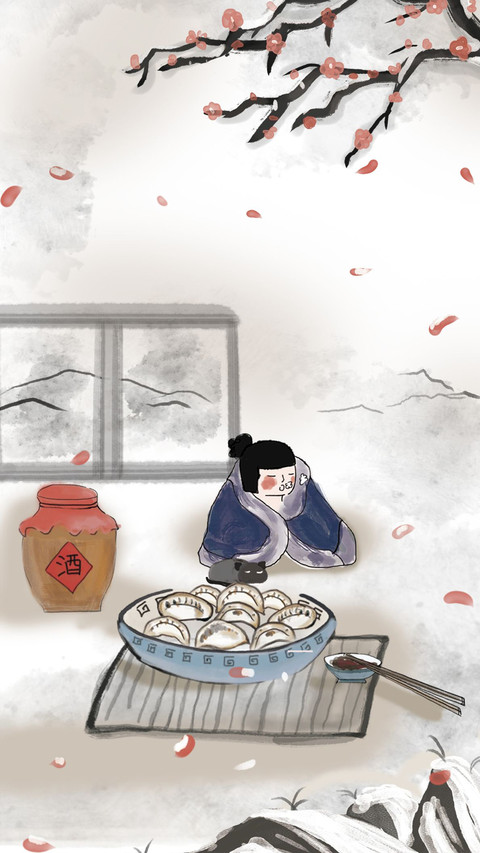 二十四节气之冬至壁纸-锐景创意 screenshot