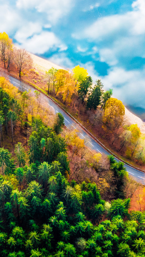 Aerial photography under the autumn sky screenshot