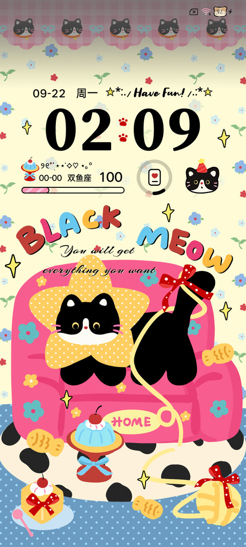 美式复古碎花猫猫 screenshot