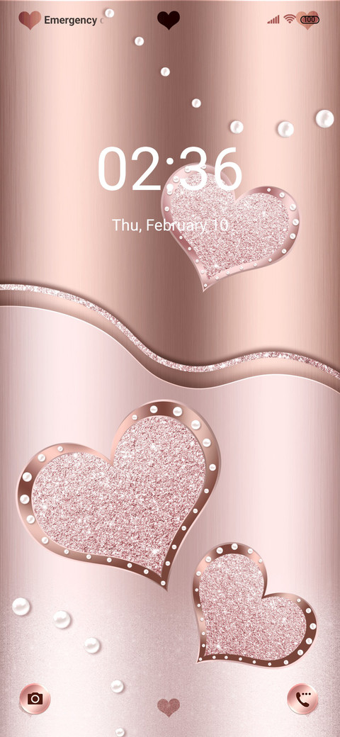 Pink hearts screenshot