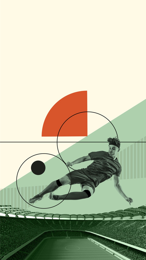 A football player leaps to shoot the ball screenshot