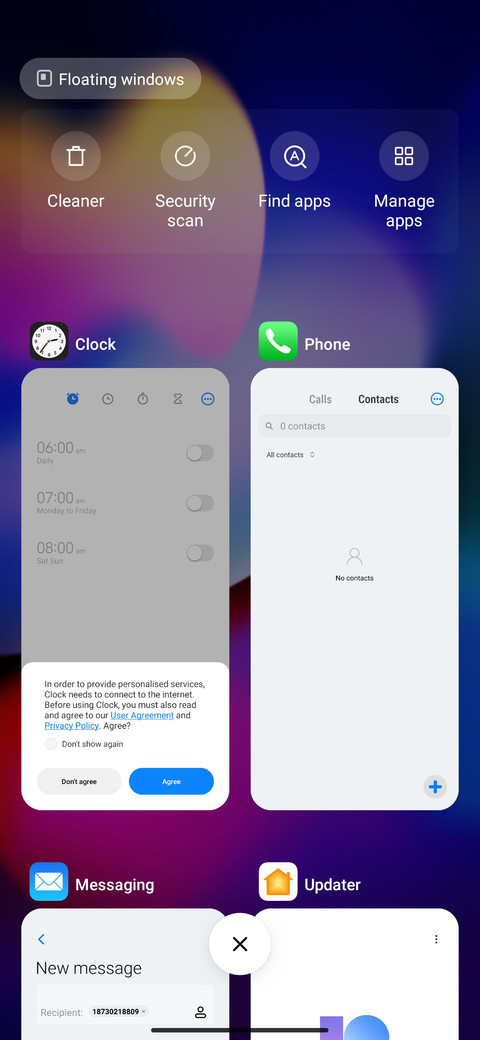 Android X screenshot