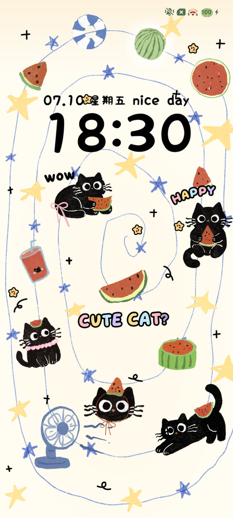 可爱西瓜小黑猫 screenshot