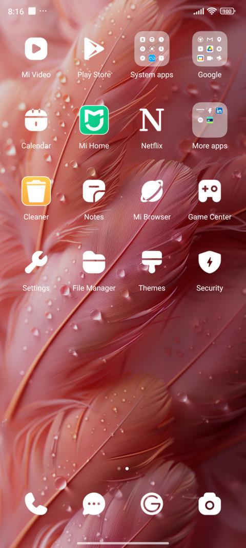 Pink feather screenshot