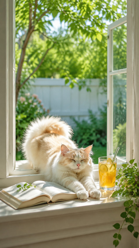 Adorable vacation cat screenshot