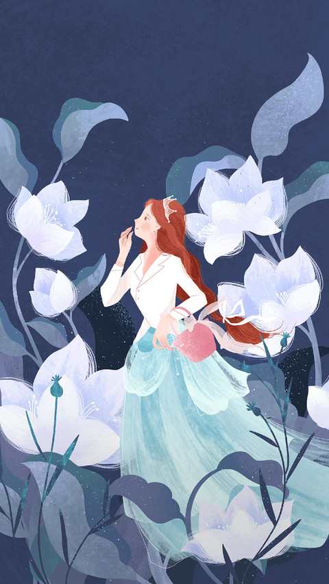 The Beautiful Girl is Standing in The Flowers screenshot