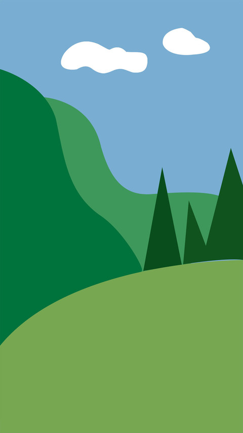 Green mountains and white clouds screenshot