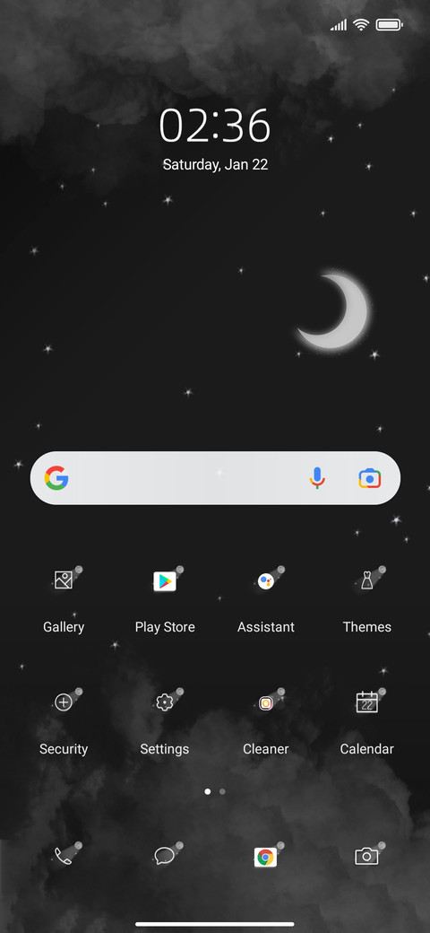 Starry moon night screenshot