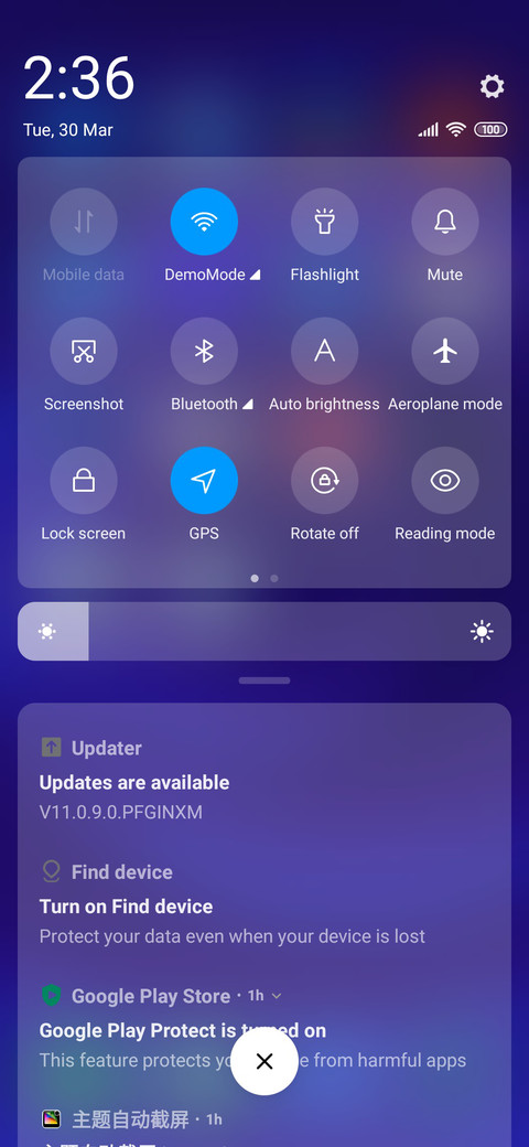 iOS Blue screenshot