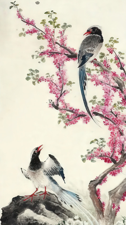 国画里的花鸟深情 screenshot
