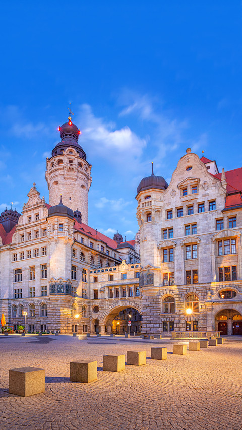 Germany with New Town Hall at twilight blue hour screenshot