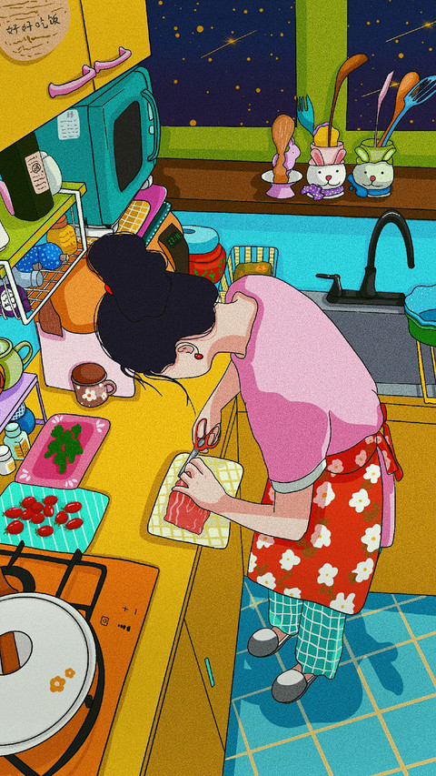 Woman is Preparing Dinner in The Kitchen screenshot