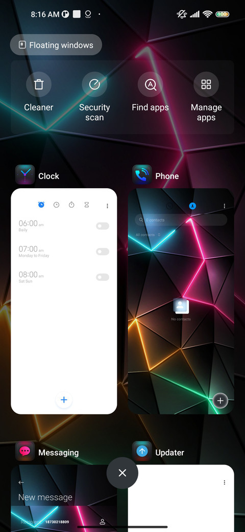 Dark neon triangle screenshot