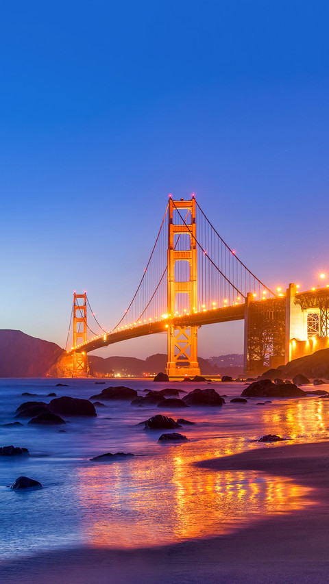 San Francisco Golden Gate Bridge seen from Marshall Beach screenshot