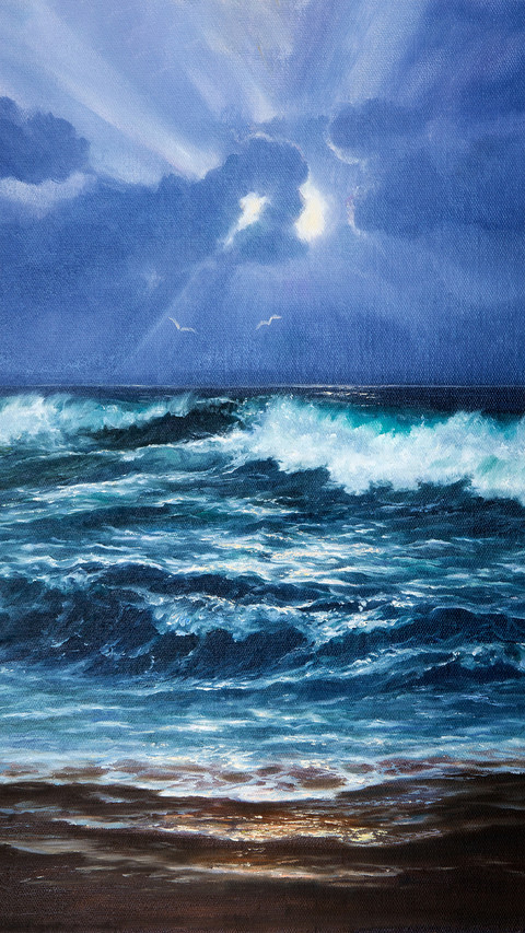 Oil painting by the sea screenshot
