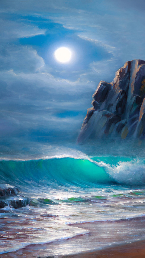 Oil painting by the sea screenshot