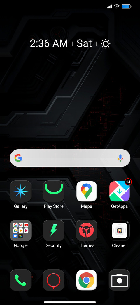 Lenovo Legion UI screenshot