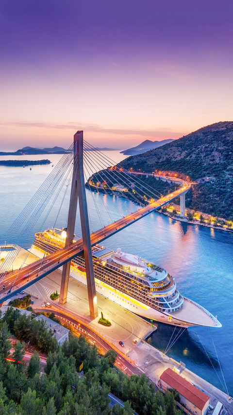 Aerial View at the Cruise Ship during Sunset screenshot
