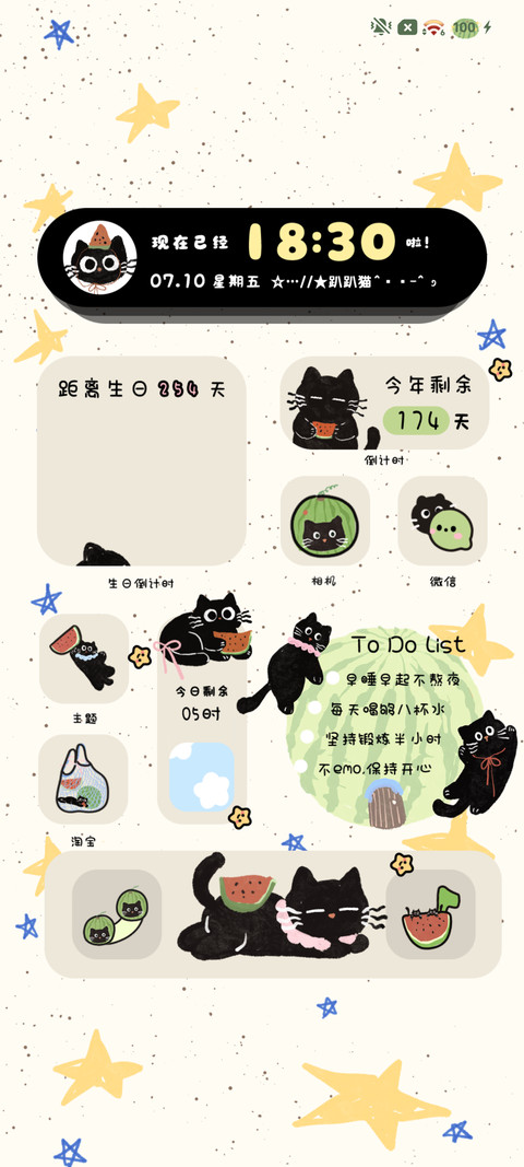 可爱西瓜小黑猫 screenshot