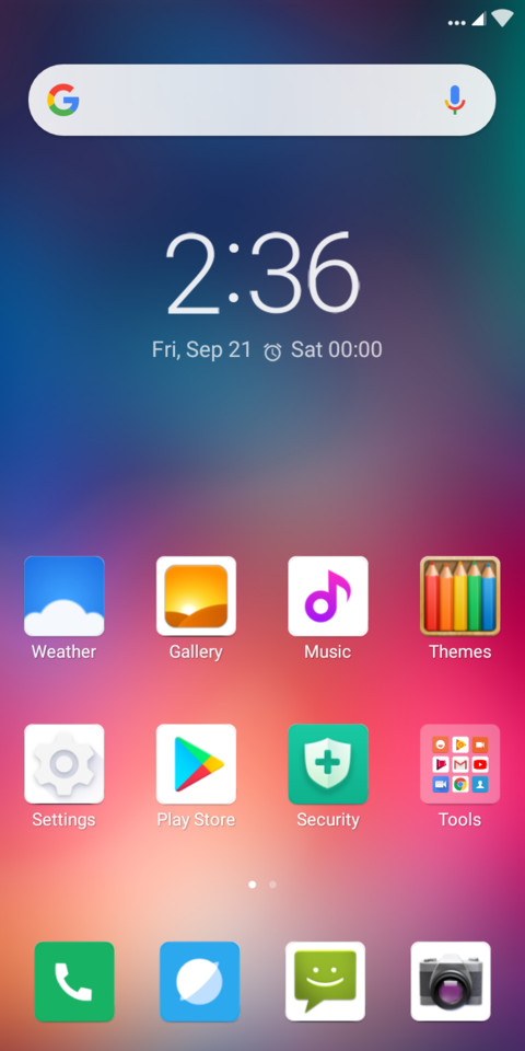 Android P Green screenshot