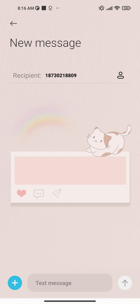 Warm message screenshot