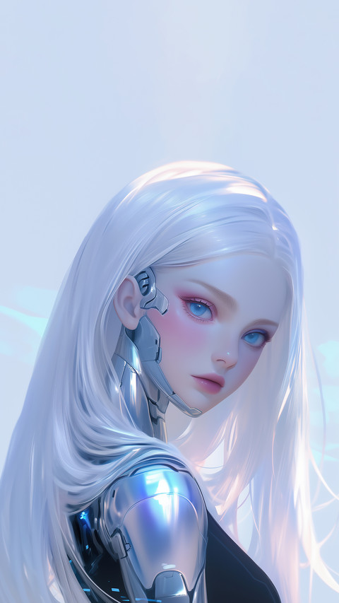 Illustration of Cyberpunk Style Character Mechanical Girl screenshot