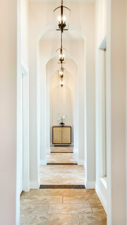 A home hallway with luxury lights screenshot