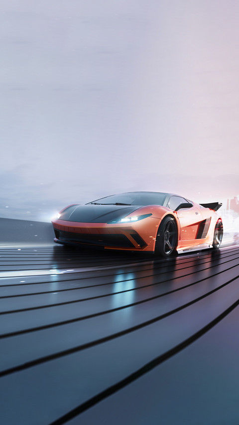 Fast luxury sports car speeding screenshot