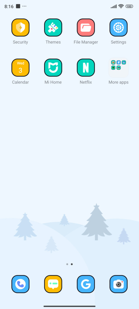 Classic light blue screenshot