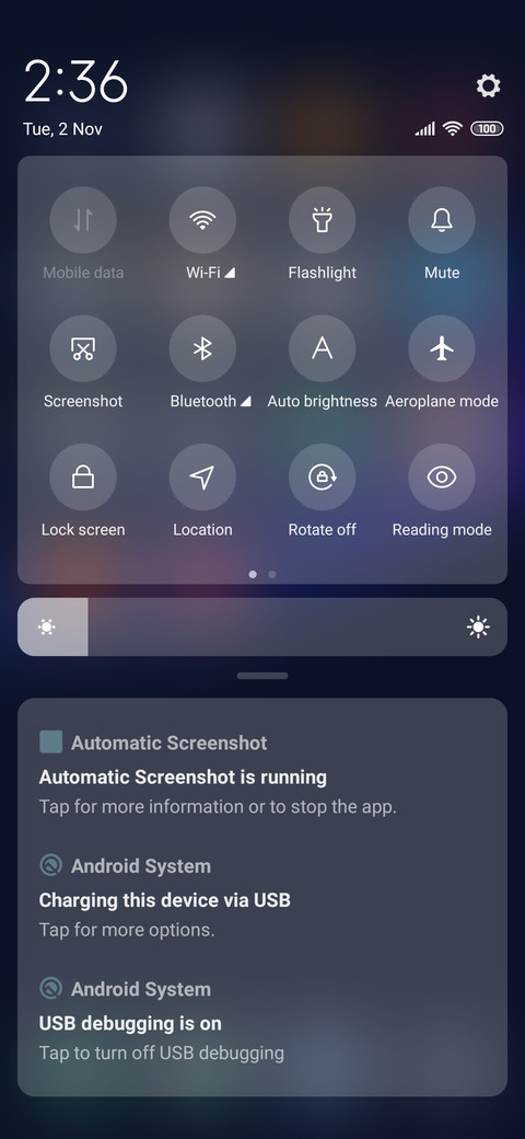 Dark through screenshot