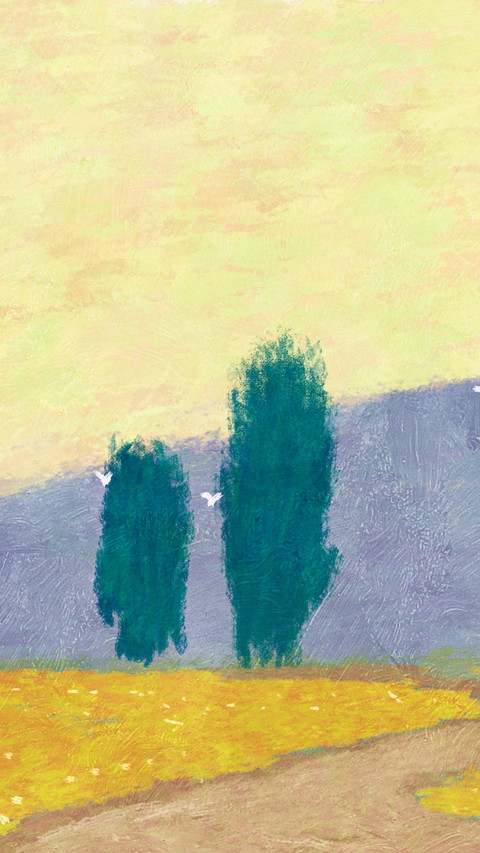 Abstract landscape oil painting screenshot