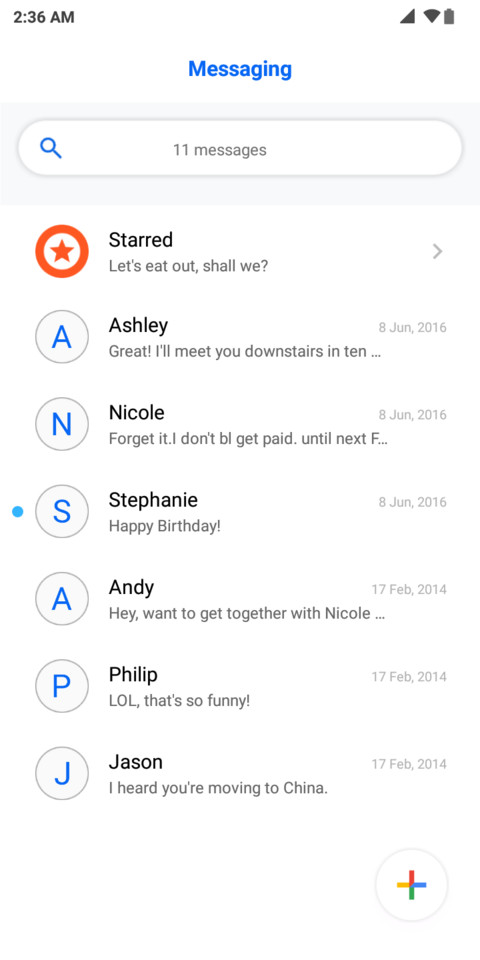 Stock Android Pie screenshot