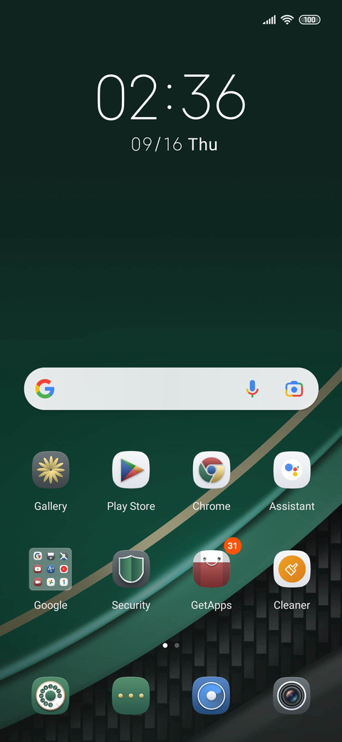Bright green screenshot