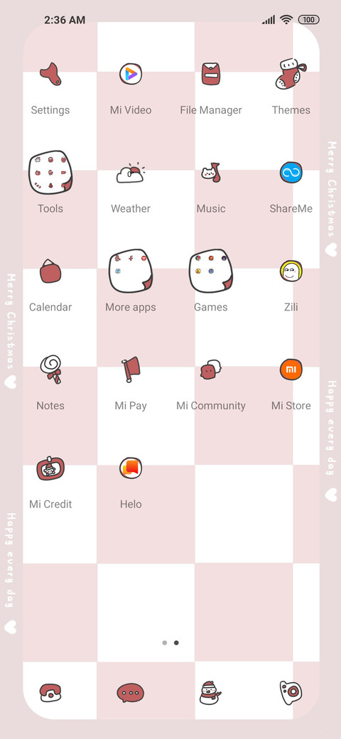 Red grid christmas screenshot