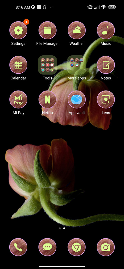 amoled flowers screenshot