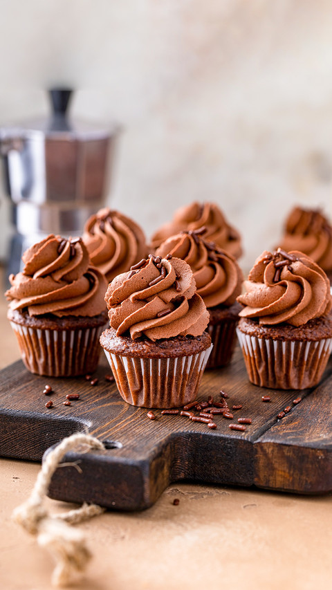 Dark chocolate cupcakes with chocolate ganache frosting screenshot
