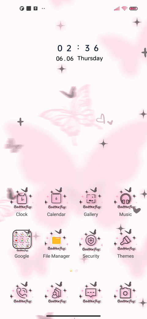 Pink butterfly screenshot