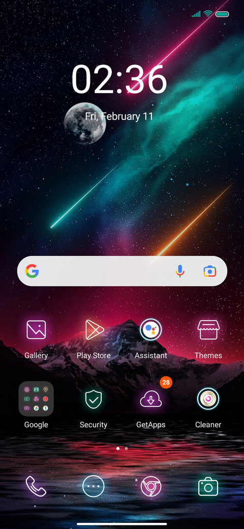 Starry sky screenshot