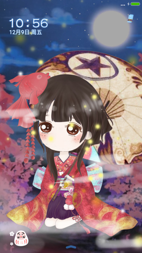  萌星球 小薇阴阳师（萤火虫动态+多锁屏+音乐界面） screenshot