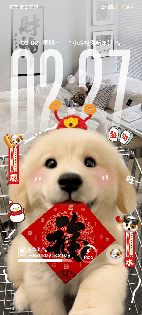 ins新年小狗送福 screenshot