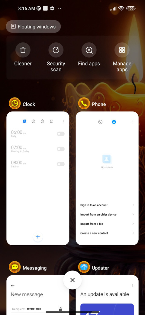minimal candle screenshot