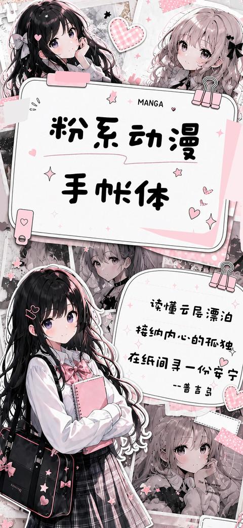 粉系动漫手帐体 screenshot