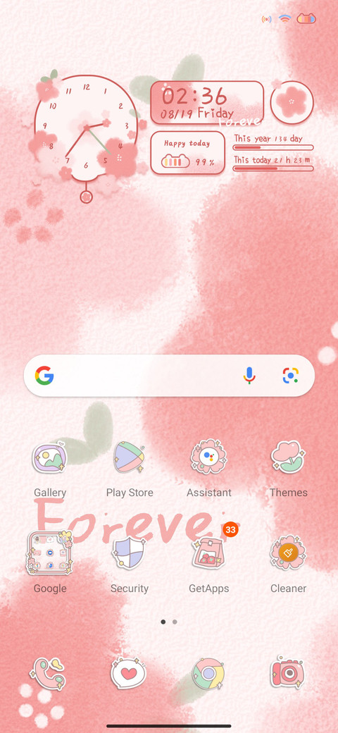 Pink flowers screenshot