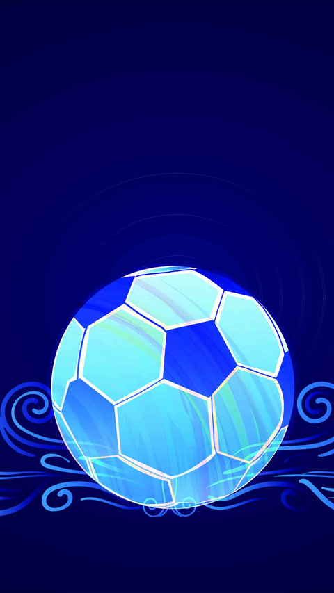 Illustration of soccer ball on blue abstract background screenshot
