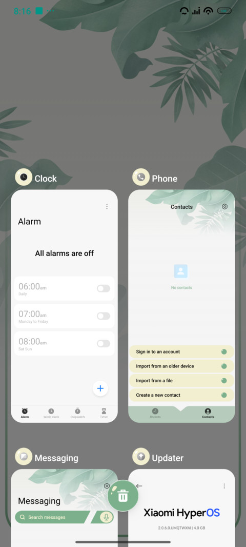 Light green screenshot