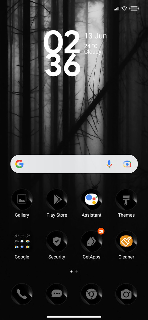 Monochromatic thre screenshot
