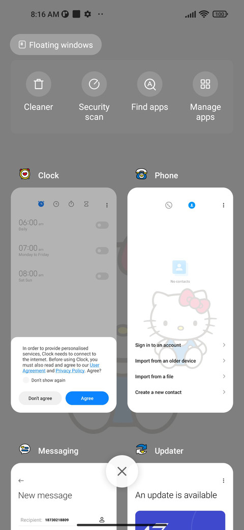 Kitty red blue screenshot