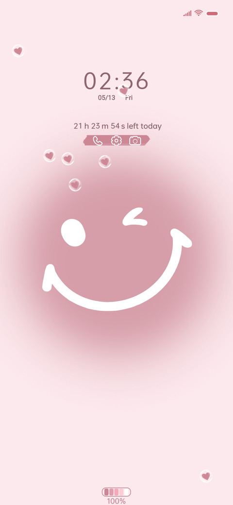 Pink smiling face screenshot