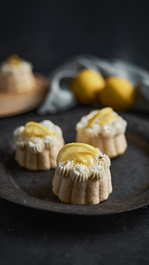 Mini lemon bundt cakes topped with lemon screenshot