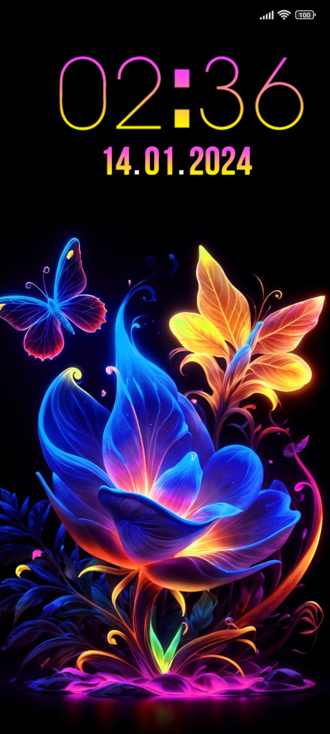 neon flower screenshot